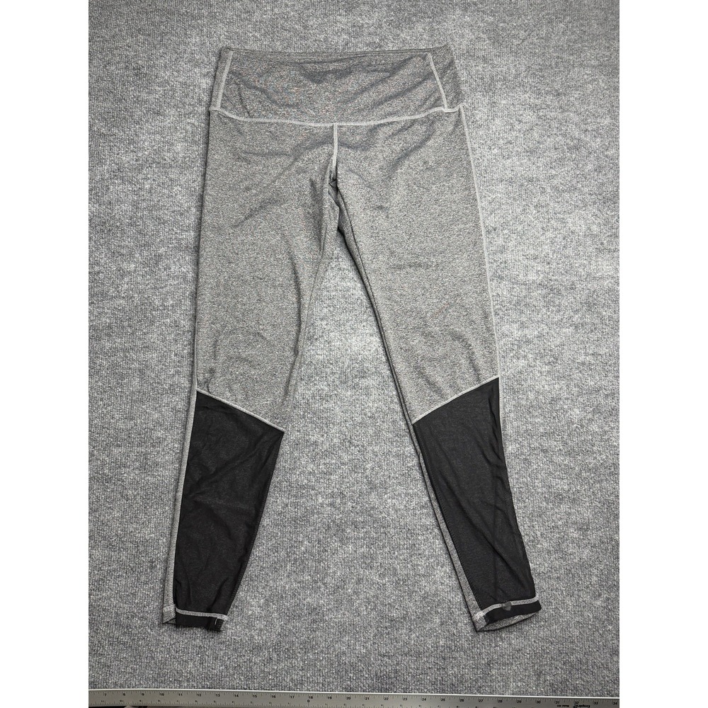 Women's Gray Yoga High Rise Leggings With Black Mesh, Size Medium